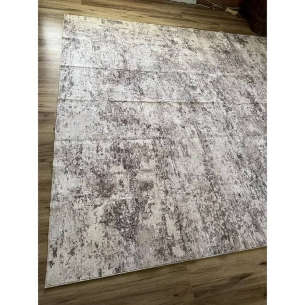 8x10 Brown Washable Area Rug, Ultra-Thin Non-Slip Soft Carpet for Home & Room
